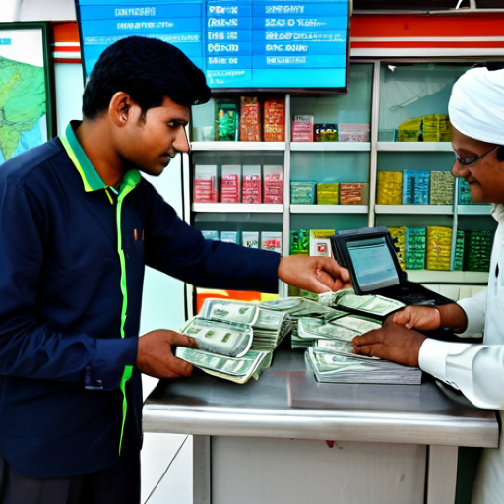 Currency Exchange**

A brightly lit, professional money exchange booth in Dhaka, Bangladesh. A friendly clerk, fully clothed in appropriate attire, is handing Moldovan Leu banknotes to a customer. Bangladeshi Taka banknotes are visible on the counter. In the background, a digital display shows the current exchange rates. Safe for work, appropriate content, fully clothed, professional setting, perfect anatomy, correct proportions, well-formed hands, natural pose, modest clothing.

**